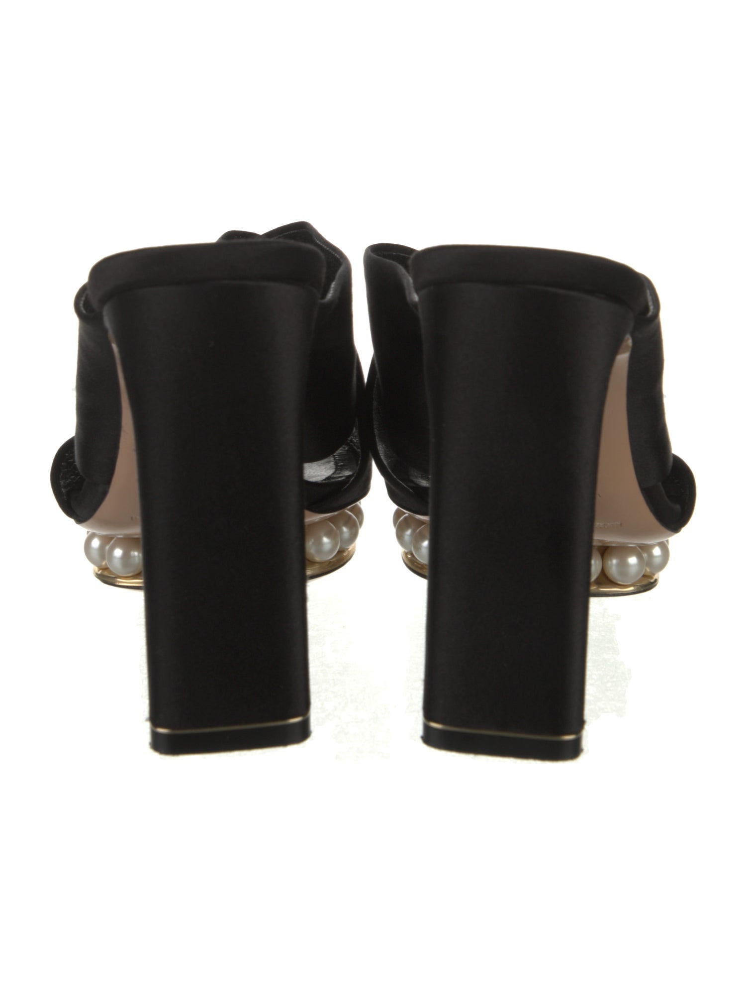 Nicholas Kirkwood Faux Pearl Accents Satin Slides